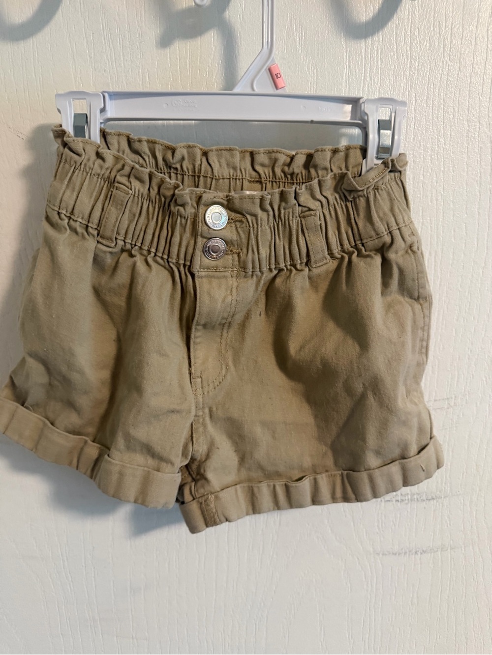 Kids Elastic Waist Khaki Shorts - Neutral